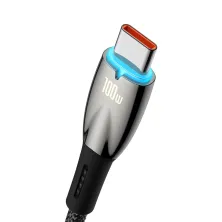 Кабель Baseus Glimmer Series Fast Charging Data Cable USB to Type-C 100W 20V 5A 2m Чорний