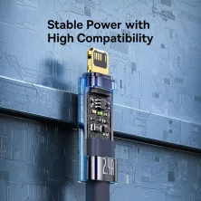 Кабель Baseus Explorer Series Auto Power-Off Fast Charging Data Cable USB to Lightning 2.4A 2m Синий