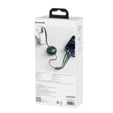Кабель Baseus Bright Mirror Retractable 3-in-1 Fast Charging Data Cable USB to Lightning+Type-C+MicroUSB 3.5А 1.2m Зеленый