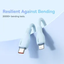 Кабель Baseus Pudding Series Fast Charging Data Cable Type-C to Lightning PD 20W 2m Блакитний