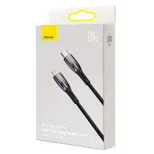Кабель Baseus Glimmer Series Fast Charging Data Cable Type-C to Lightning PD 20W 2m Чорний
