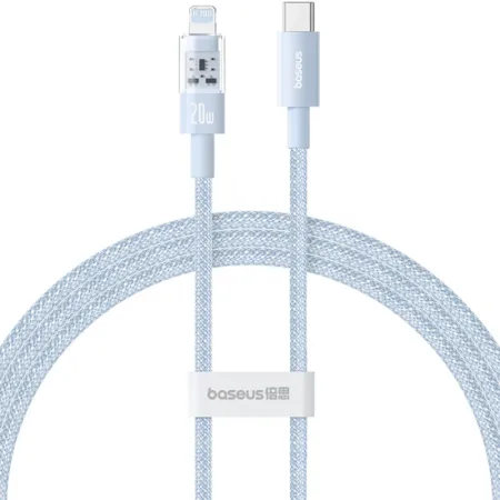 Кабель Baseus Gem Series Fast Charging Data Cable Type-C to Lightning PD 20W 1m Блакитний