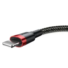 Кабель Baseus Cafule Cable USB to Lightning 2.4A 0.5m Чорно-Червоний