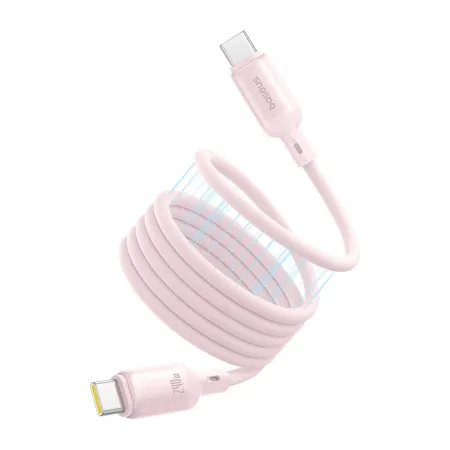 Кабель Baseus PicoGo Magnetic Liquid Silicone Series Fast Charging Data Cable Type-C to Type-C 240W 1m Рожевий