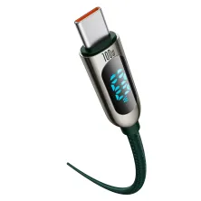 Кабель Baseus Display Series Fast Charging Data Cable Type-C to Type-C 100W 20V 5A 1m Зелений