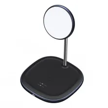 Бездротовий зарядний пристрій Baseus Swan 2in1 Magnetic з функцією MagSafe і Qi 20W та адаптером QC3.0 Чорний