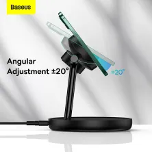 Беспроводное зарядное устройство Baseus Swan 3in1 Magnetic с функцией MagSafe и Qi 20W Черный