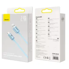 Кабель Baseus Crystal Shine Series USB to Lightning 2.4A 1.2m Блакитний