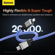 Кабель Baseus CoolPlay Series Fast Charging Data Cable Type-C to Lightning PD 20W 1m Синій