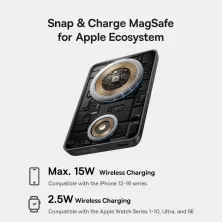 УМБ Baseus EnerFill FT11 Qi Magnetic 10000mAh 27W с зарядкой для Apple Watch и функцией MagSafe и Qi 15W Черный