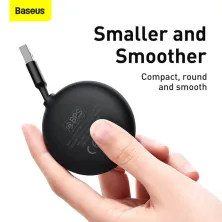 Кабель Baseus Bright Mirror Retractable 3-in-1 Fast Charging Data Cable USB to Lightning+Type-C+MicroUSB 66W 1.2m Черный