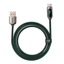 Кабель Baseus Display Series Fast Charging Data Cable USB to Type-C 66W 11V 6A 1m Зелений