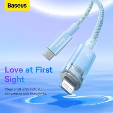 Кабель Baseus Explorer Series with Smart Temperature Control Fast Charging Data Cable Type-C to Lightning PD 20W 1m Блакитний