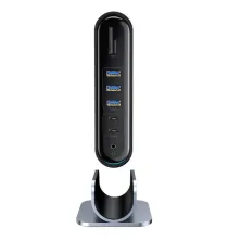 USB-хаб Baseus 16in1 Working Station Multifunctional HUB Adapter Type-C to USB3.0*3, USB2.0*2, SD, microSD, Type-C*2, 4KHDMI, VGA, AUX, RG45 Сірий