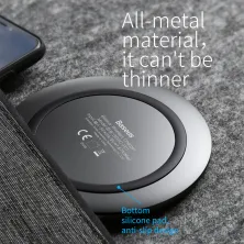 Беспроводное зарядное устройство Baseus Metal Wireless Charger с технологией Qi 10W Черный