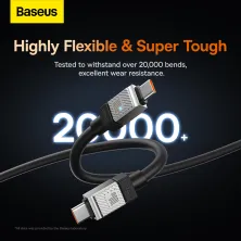 Кабель Baseus CoolPlay Series Fast Charging Data Cable Type-C to Type-C 100W 20V 5A 2m Чорний