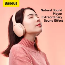 Беспроводные Bluetooth наушники Baseus Encok D02 Pro Розовый