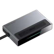USB-хаб Baseus 6in1 Magic Multifunctional Type-C with a Retractable Clip Type-C to USB3.0, Type-C, 4KHDMI, AUX, TF, SD Сірий