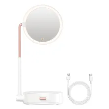 Макияжное косметическое зеркало с подсветкой Baseus Smart Beauty Series Lighted Makeup Mirror with Storage Box c ящиком для хранения Белый