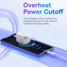 Кабель Baseus Explorer Series with Smart Temperature Control Fast Charging Data Cable Type-C to Type-C 100W 20V 5A 1m Фіолетовий