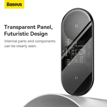Бездротовий зарядний пристрій Baseus Digital LED Display 2in1 Wireless Charger з технологією Qi 20W Чорний