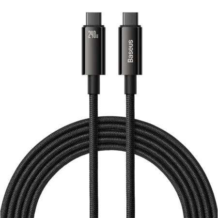 Кабель Baseus Tungsten Gold Fast Charging Data Cable Type-C to Type-C 240W 3m Чорний