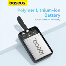УМБ Baseus Magnetic Mini Wireless Fast Charge 10000mAh 20W 2.4A QC3.0+PD3.0 з функцією MagSafe та Qi 15W і iP 20W кабелем Чорний