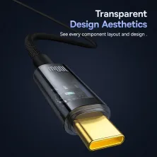 Кабель Baseus Explorer Series Auto Power-Off Fast Charging Data Cable Type-C to Type-C 100W 20V 5A 2m Черный