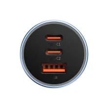 Автомобильное зарядное устройство Baseus Golden Contactor Pro Triple Fast Charger Car Charger 65W USB+2Type-C Голубой