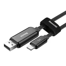 Кабель Baseus Glowing Fast Charging Data Cable USB to Lightning 2.4A 1m Чорний