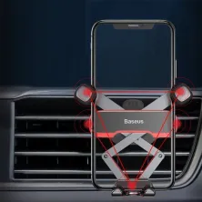 Автодержатель для телефона Baseus Mr Hui Gravity Car Mount Air Outlet в воздуховод Черный