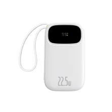 УМБ Baseus EnerFill FC31 Qpow3 Dual-Cable 20000mAh 22.5W з технологією QC3.0+PD3.0 и iP 20W+Type-C 22.5W кабелем Білий