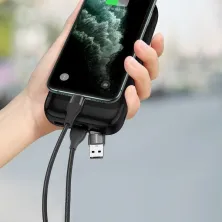 Кабель Baseus Dual Output Cafule 2-in-1 Fast Charging Data Cable USB + Type-C to Lightning 18W 1m Черный