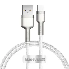 Кабель Baseus Cafule Metal Data Cable USB to Type-C 66W 11V 6A 1m Белый