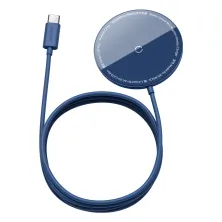Бездротовий зарядний пристрій Baseus Simple Mini Magnetic з функцією MagSafe і Qi 15W Синій