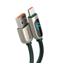 Кабель Baseus Display Series Fast Charging Data Cable USB to Type-C 66W 11V 6A 2m Зелений