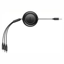 Кабель Baseus Bright Mirror 2 Series Retractable 3-in-1 Fast Charging Data Cable USB to Lightning+Type-C+MicroUSB 3.5А 1.1m Черный