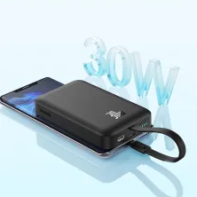 УМБ Baseus Magnetic Mini Wireless Fast Charge 10000mAh 30W 3A QC3.0+PD3.0 з функцією MagSafe та Qi 15W і Type-C 30W кабелем Чорний