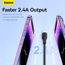 Кабель Baseus Pudding Series Fast Charging Data Cable USB to Lightning 2.4A 2m Черный