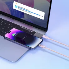 Кабель Baseus Explorer Series with Smart Temperature Control Fast Charging Data Cable Type-C to Lightning PD 20W 1m Рожевий