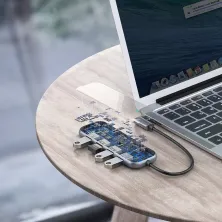 USB-хаб Baseus 5in1 Multi-functional 5-Port Type-C HUB Adapter Type-C to USB3.0*4, Type-C(PD)*1 Сірий
