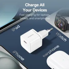 Мережевий зарядний пристрій Baseus GaN5S Fast Charger 1C PD3.0 20W Type-C 3A Білий