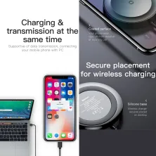 Кабель Baseus iP Cable Wireless Charger Cable USB to Lightning 2A 1.2m с Беспроводной зарядкой 5W Черный