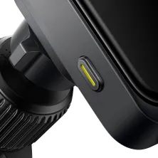 Беспроводное автомобильное зарядное устройство Baseus Wisdom Pro Auto Coil Alignment Air Outlet Version с технологией Qi 15W Черный