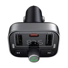 FM-трансмиттер Baseus S-09 Pro T-Typed FM Launcher MP3 Car Charger 2USB+Type-C 3.4A Черный