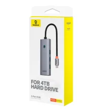 USB-хаб Baseus 5in1 UltraJoy 5-Port Type-C HUB Adapter Type-C to USB3.0*4, Type-C(PD)*1 Сірий