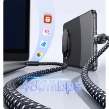 Кабель Baseus Display 2 Series Fast Charging Data Cable USB to Type-C 100W 20V 5A 2m Чорний