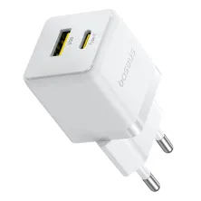 Мережевий зарядний пристрій Baseus Palm Fast Charger QC3.0+PD3.0 30W USB+Type-C 3A + Кабель Type-C to Type-C 60W 20V/3A 1м Білий