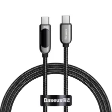 Кабель Baseus Display Series Fast Charging Data Cable Type-C to Type-C 100W 20V 5A 1m Чорний