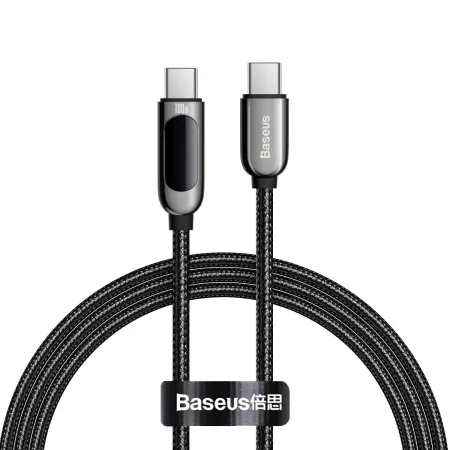 Кабель Baseus Display Series Fast Charging Data Cable Type-C to Type-C 100W 20V 5A 1m Чорний